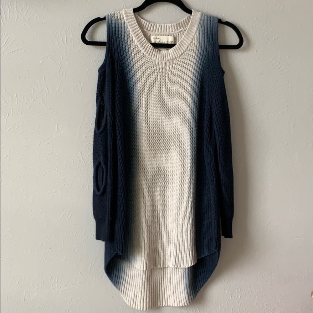 Vintage Havana Blue and White Ombre Sweater